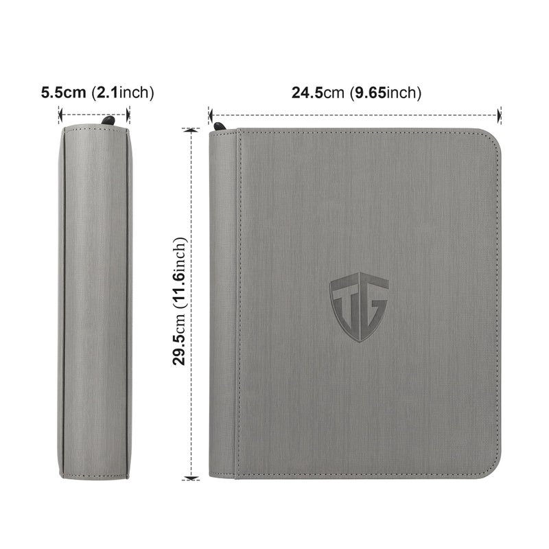 TCGUARD Toploader Binder Holds 112 Toploaders  4 Pocket Top Loader Binders for 3"" x 4"" Rigid Card Holders for Trading Cards or Sports Cards Binder (Gray) - Image 2